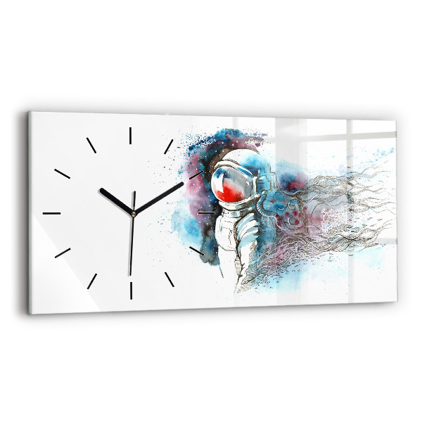 Horloge rectangulaire horizontale Abstraction des astronautes