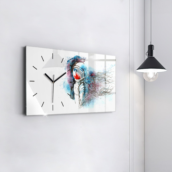 Horloge rectangulaire horizontale Abstraction des astronautes
