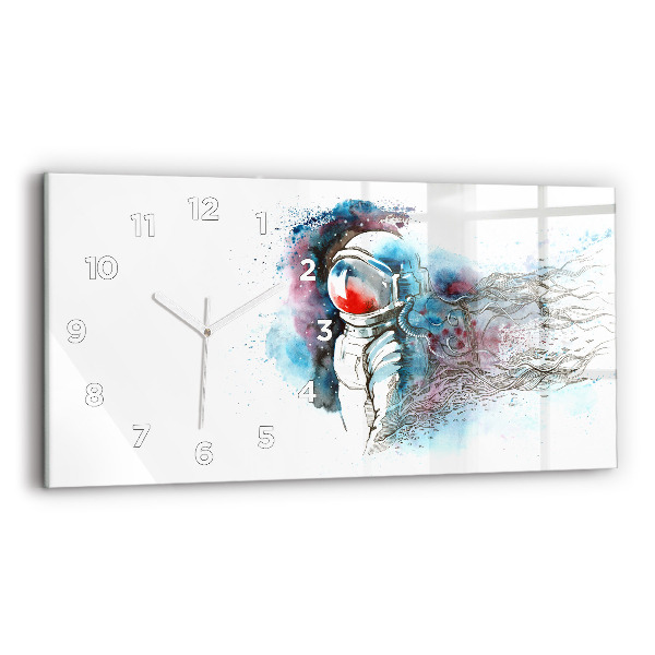 Horloge rectangulaire horizontale Abstraction des astronautes