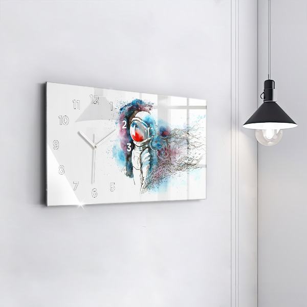 Horloge rectangulaire horizontale Abstraction des astronautes