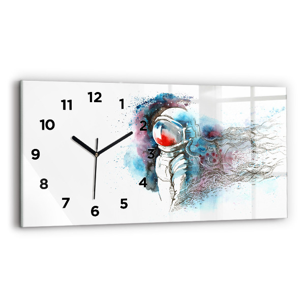 Horloge rectangulaire horizontale Abstraction des astronautes