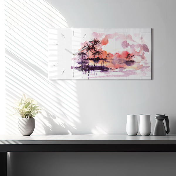 Horloge rectangulaire horizontale Paysage tropical