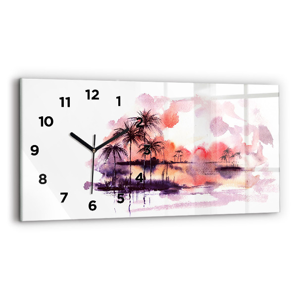 Horloge rectangulaire horizontale Paysage tropical