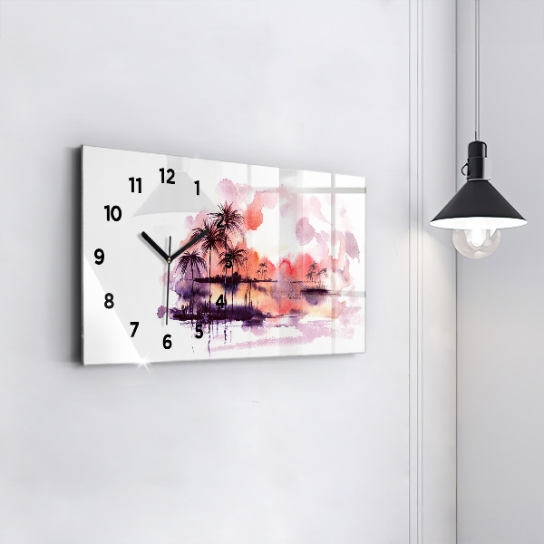 Horloge rectangulaire horizontale Paysage tropical