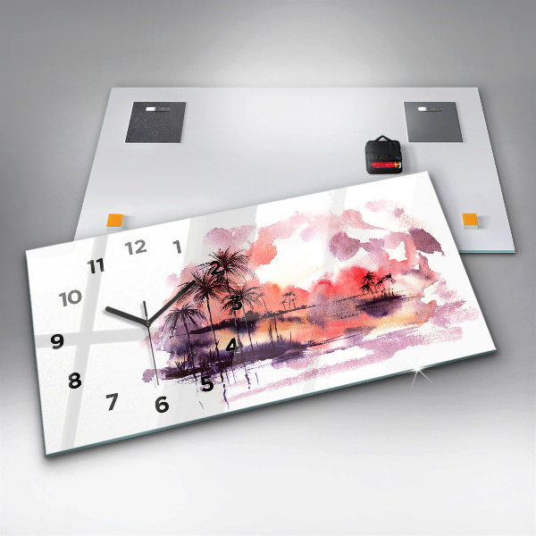 Horloge rectangulaire horizontale Paysage tropical