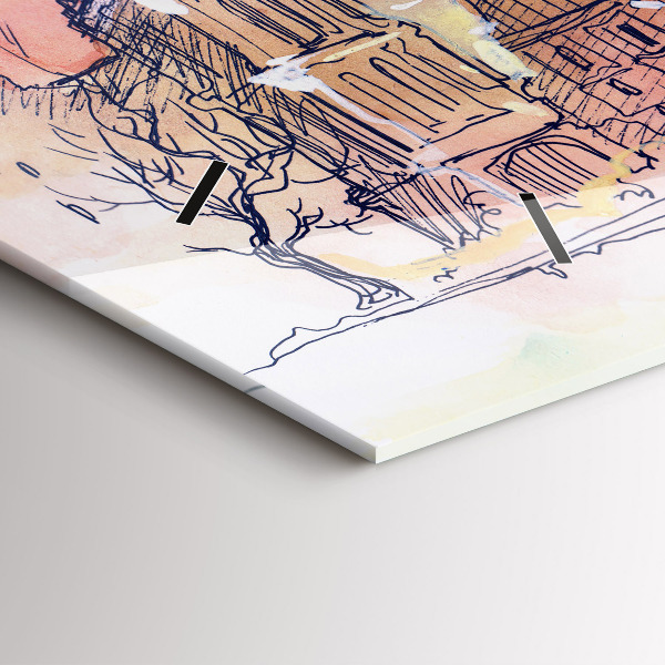 Horloge rectangulaire horizontale Paysage peint de Paris