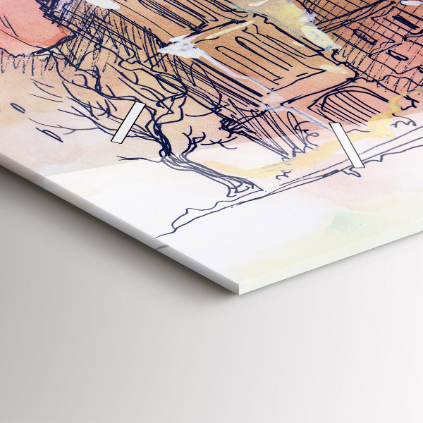 Horloge rectangulaire horizontale Paysage peint de Paris