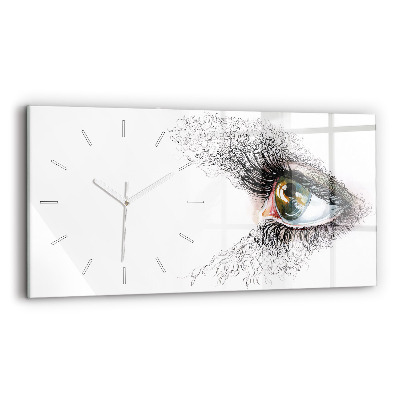 Horloge rectangulaire horizontale 'Dessin d''un œil humain'