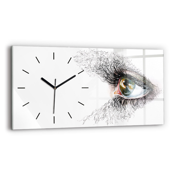 Horloge rectangulaire horizontale 'Dessin d''un œil humain'
