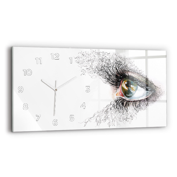 Horloge rectangulaire horizontale 'Dessin d''un œil humain'
