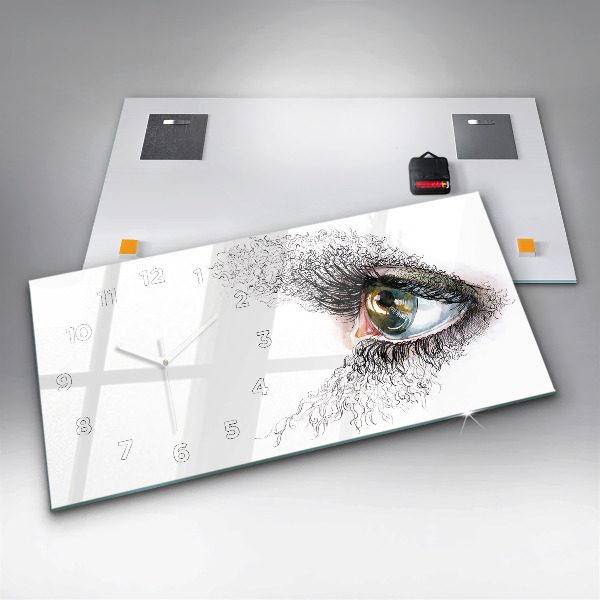 Horloge rectangulaire horizontale 'Dessin d''un œil humain'