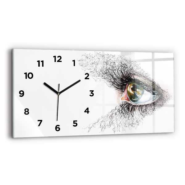Horloge rectangulaire horizontale 'Dessin d''un œil humain'