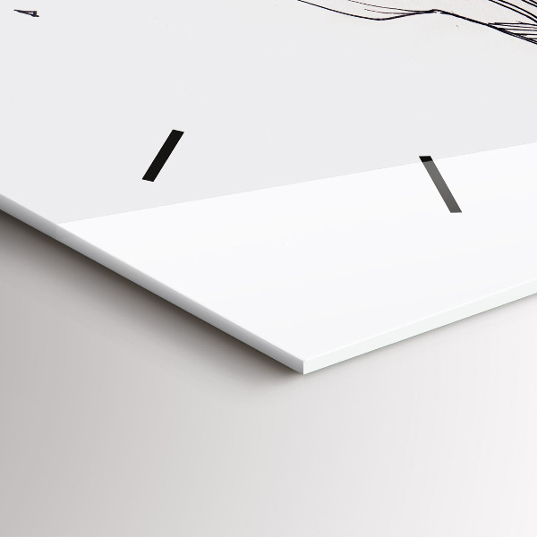 Horloge rectangulaire horizontale 'Dessin de baiser d''amour'