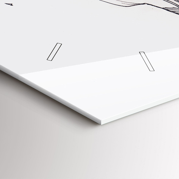 Horloge rectangulaire horizontale 'Dessin de baiser d''amour'