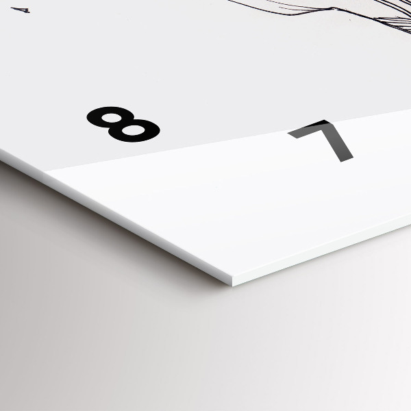 Horloge rectangulaire horizontale 'Dessin de baiser d''amour'