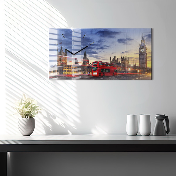 Horloge rectangulaire horizontale Bus rouge de Londres