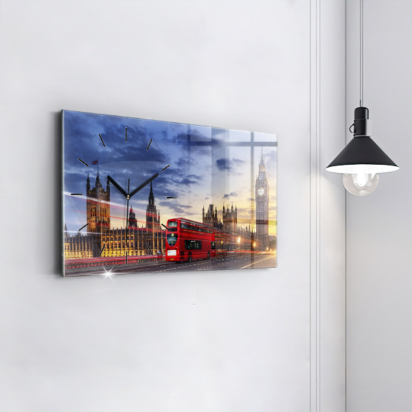 Horloge rectangulaire horizontale Bus rouge de Londres