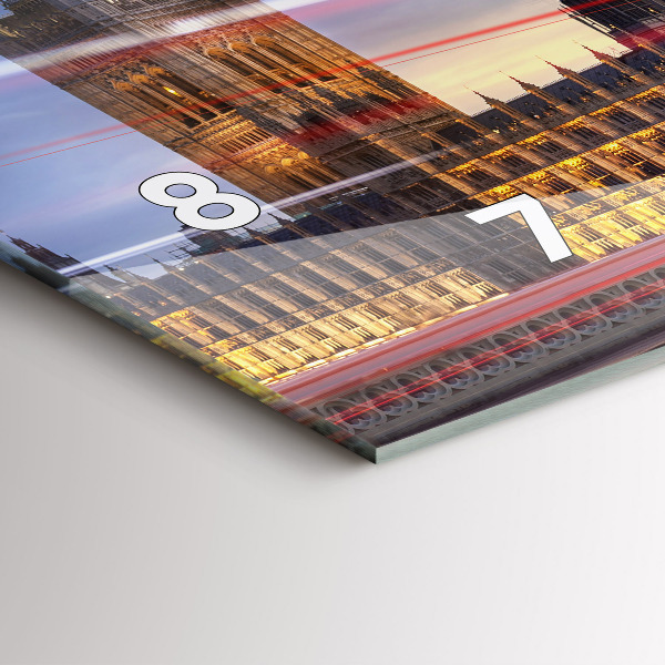 Horloge rectangulaire horizontale Bus rouge de Londres