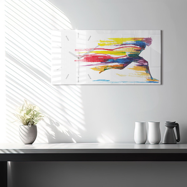 Horloge rectangulaire horizontale Illustration du coureur