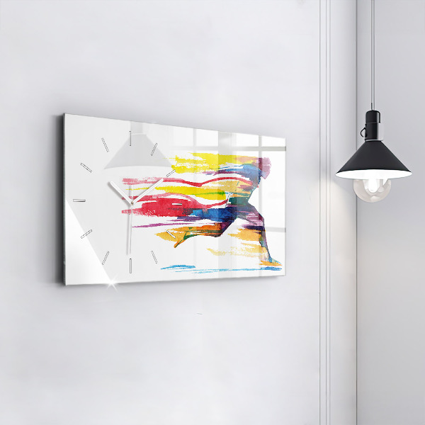 Horloge rectangulaire horizontale Illustration du coureur