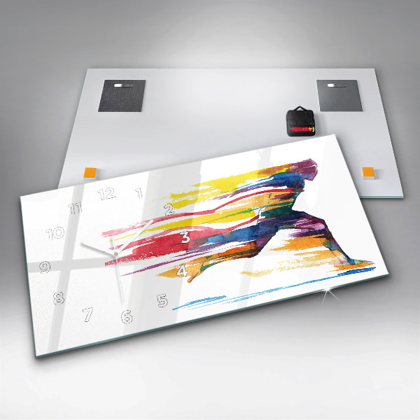 Horloge rectangulaire horizontale Illustration du coureur