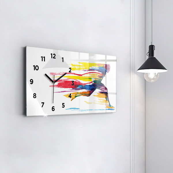 Horloge rectangulaire horizontale Illustration du coureur