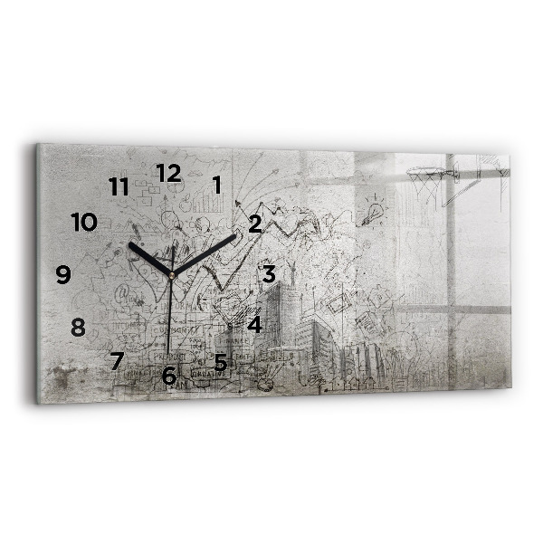 Horloge rectangulaire horizontale Croquis de la ville