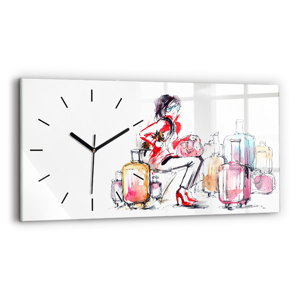 Horloge rectangulaire horizontale Valises de voyage pour femmes
