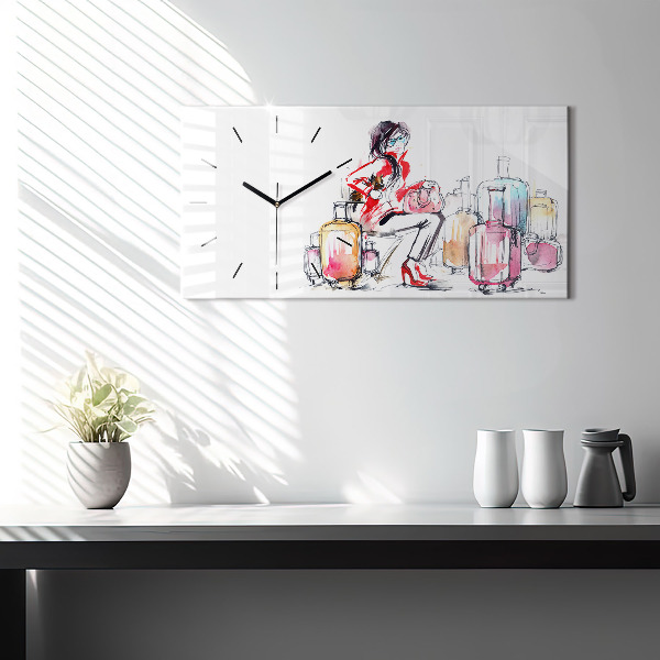 Horloge rectangulaire horizontale Valises de voyage pour femmes