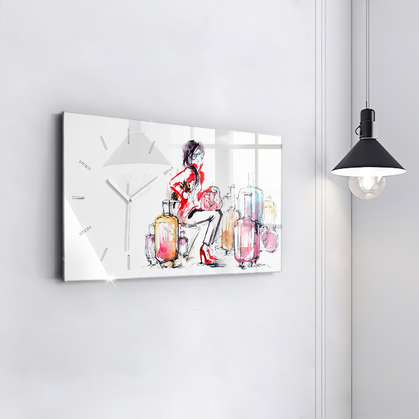 Horloge rectangulaire horizontale Valises de voyage pour femmes