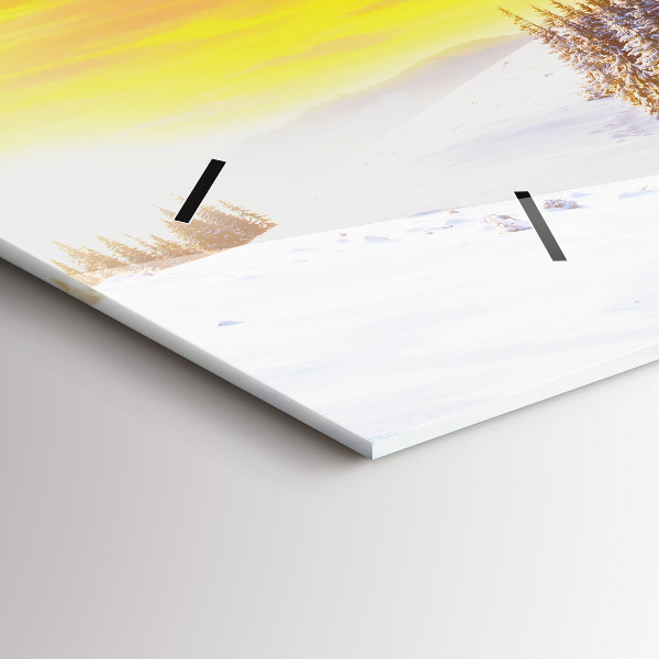 Horloge rectangulaire horizontale 'Paysage de montagne d''hiver'