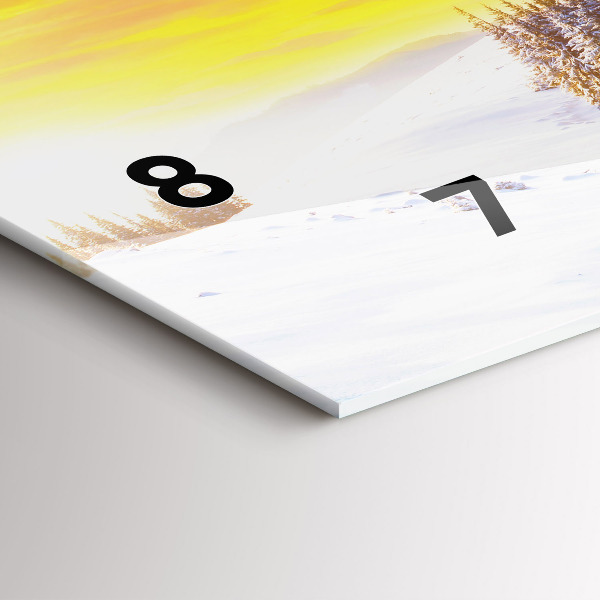 Horloge rectangulaire horizontale 'Paysage de montagne d''hiver'