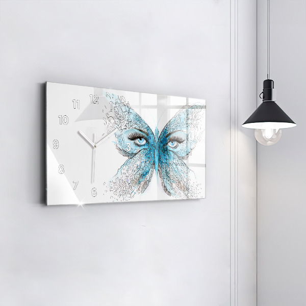 Horloge rectangulaire horizontale Visage de papillon