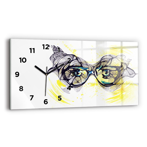 Horloge rectangulaire horizontale Lunettes pour les yeux