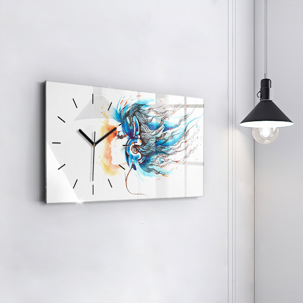 Horloge rectangulaire horizontale 'Illustration d''un combiné'