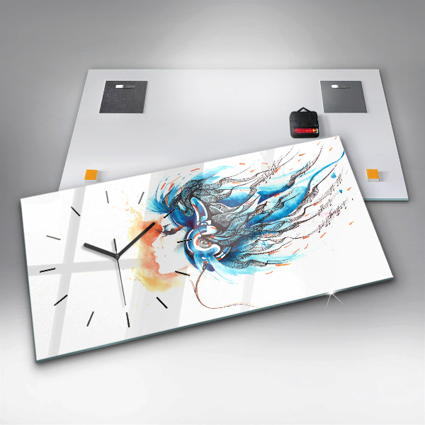 Horloge rectangulaire horizontale 'Illustration d''un combiné'