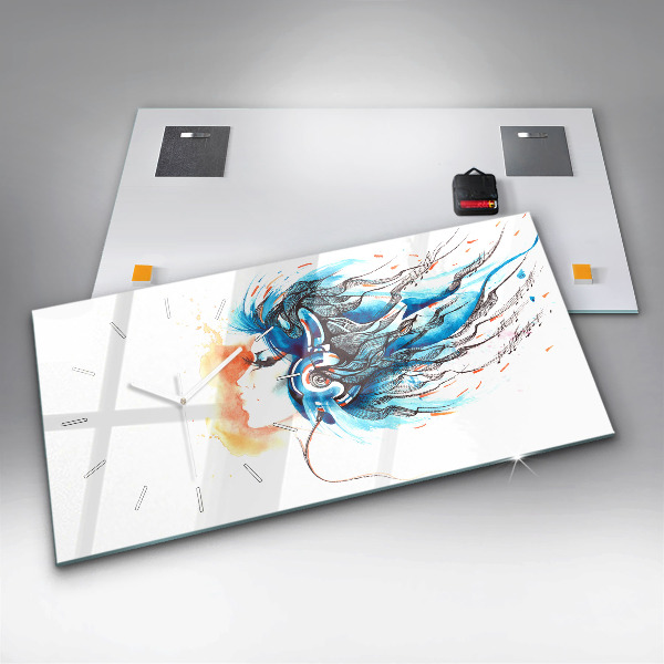 Horloge rectangulaire horizontale 'Illustration d''un combiné'