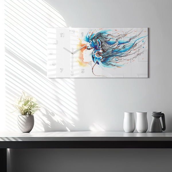 Horloge rectangulaire horizontale 'Illustration d''un combiné'