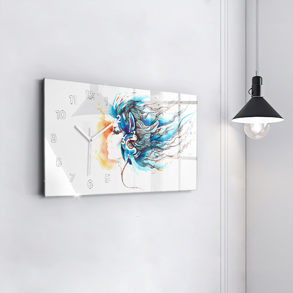 Horloge rectangulaire horizontale 'Illustration d''un combiné'