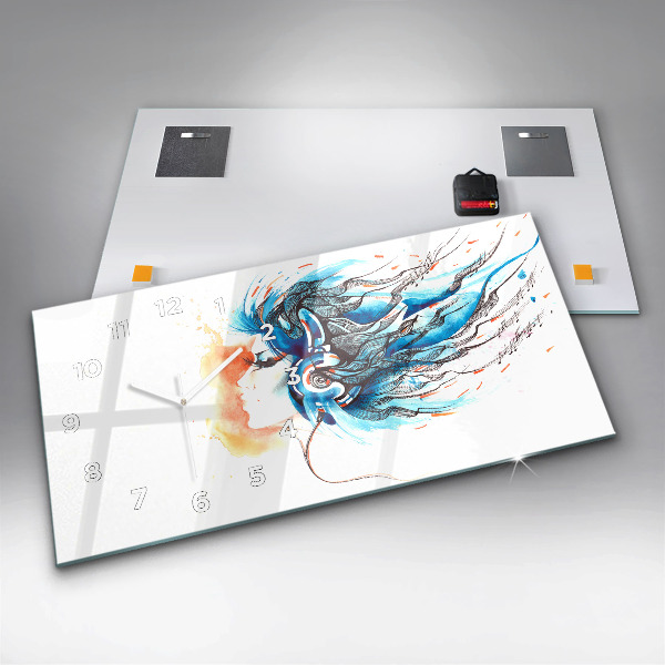 Horloge rectangulaire horizontale 'Illustration d''un combiné'