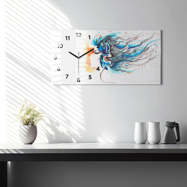 Horloge rectangulaire horizontale 'Illustration d''un combiné'