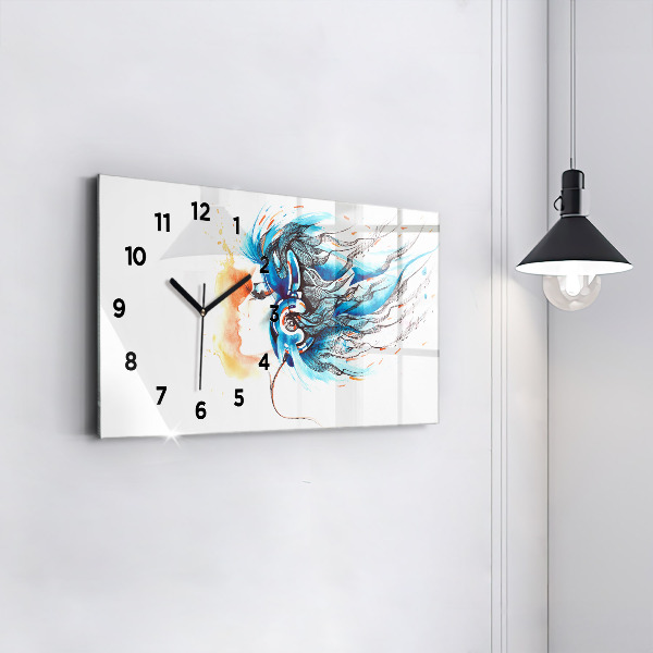 Horloge rectangulaire horizontale 'Illustration d''un combiné'