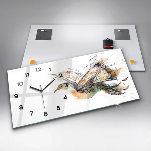 Horloge rectangulaire horizontale Livre sur les oiseaux