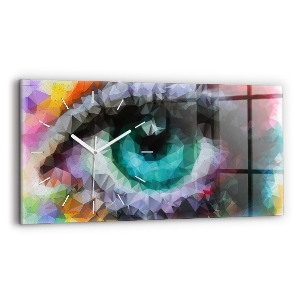 Horloge rectangulaire horizontale Œil humain coloré