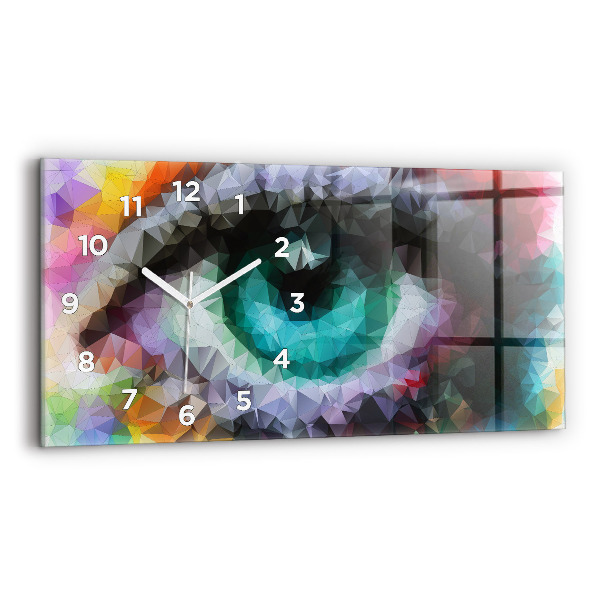 Horloge rectangulaire horizontale Œil humain coloré