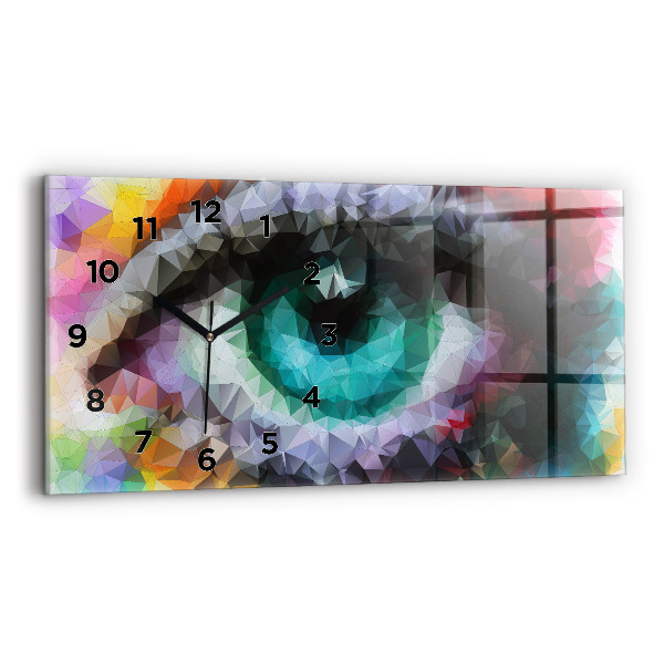 Horloge rectangulaire horizontale Œil humain coloré
