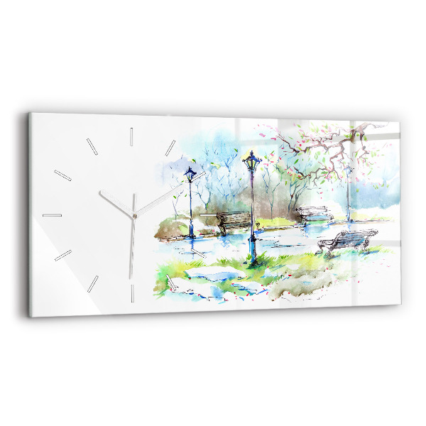 Horloge rectangulaire horizontale Printemps pittoresque