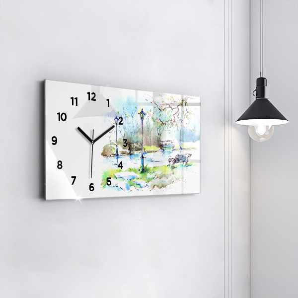 Horloge rectangulaire horizontale Printemps pittoresque