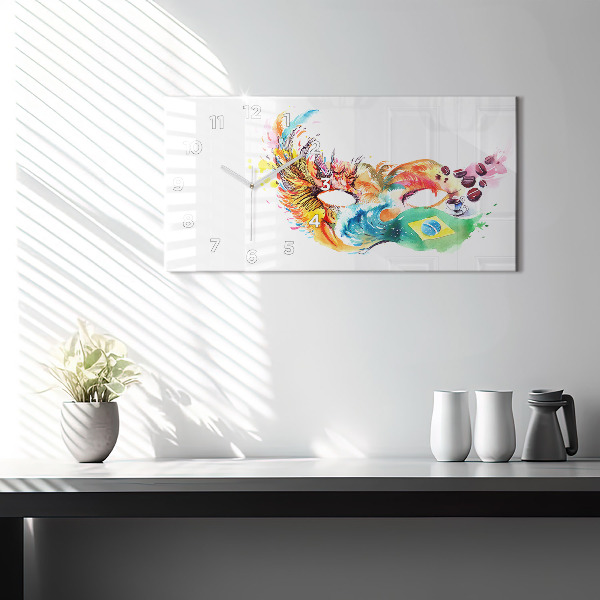 Horloge rectangulaire horizontale Culture - Drapeau brésilien