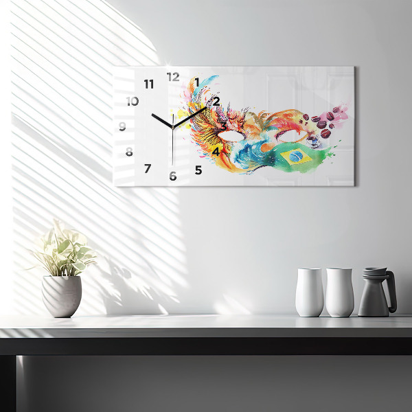 Horloge rectangulaire horizontale Culture - Drapeau brésilien